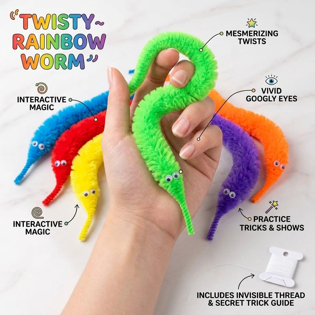Twisty Rainbow Worm (6 pc)