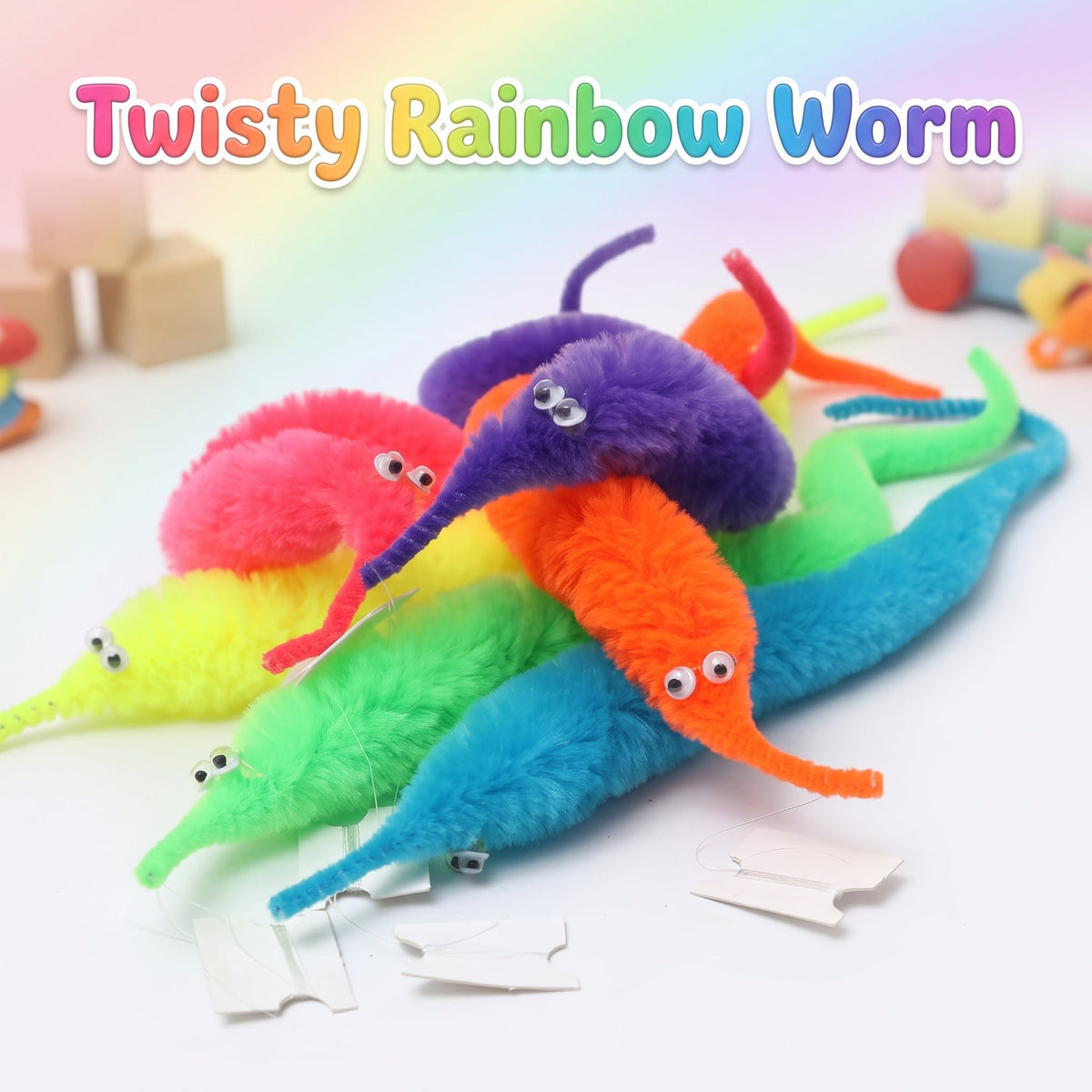 Twisty Rainbow Worm (6 pc)