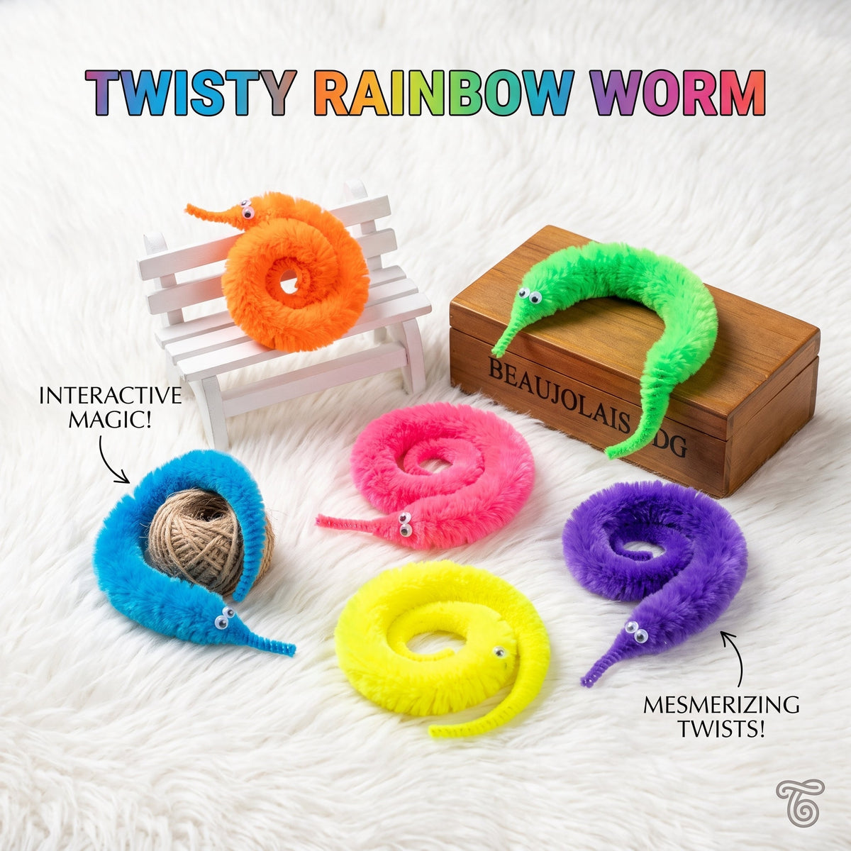 Twisty Rainbow Worm (6 pc)