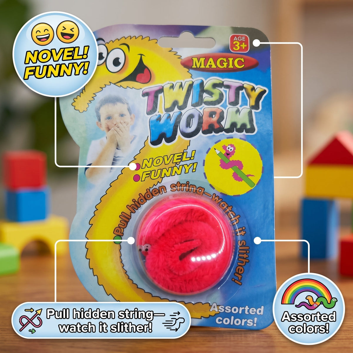 Twisty Rainbow Worm (6 pc)