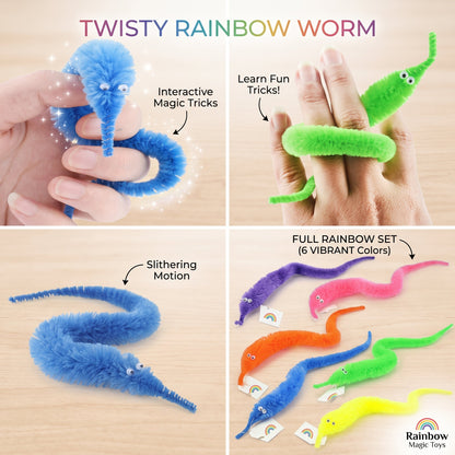 Twisty Rainbow Worm (6 pc)