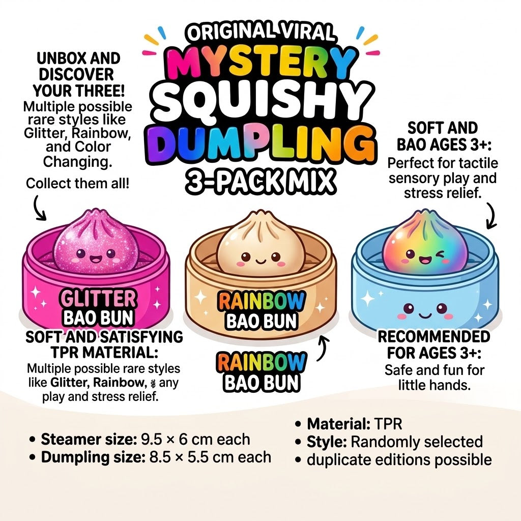 Mystery Dumpling Squishies (3-Pack)