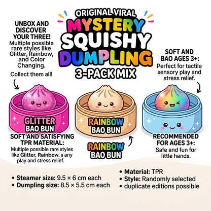 Mystery Dumpling Squishies (3-Pack)